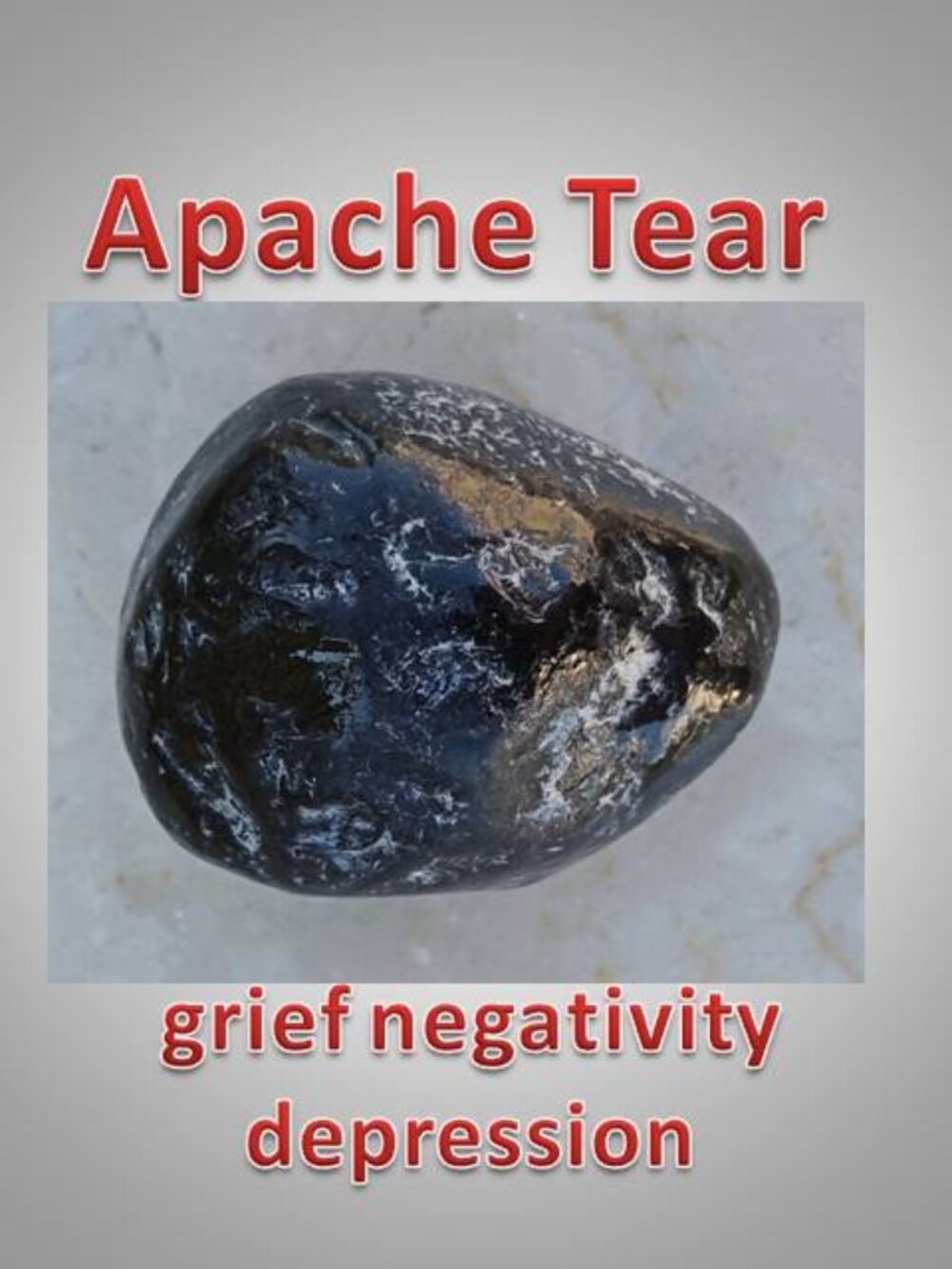 #2 Apache Tears raw stone rock crystal Healing Support medium